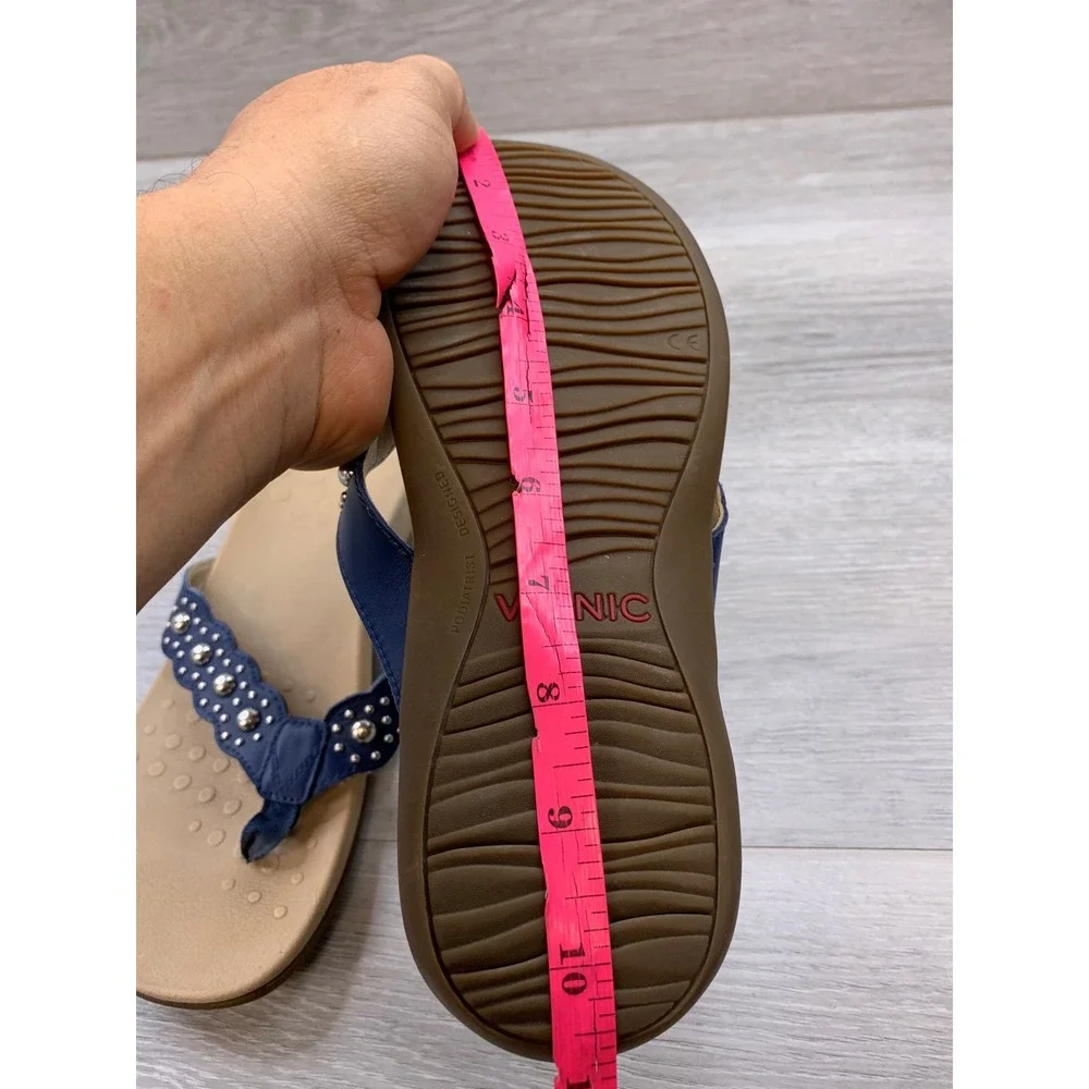 Vionic Starley Women's Blue Studded Thong Sandals 7.5 Casual Comfort Shoes - Picture 9 of 10